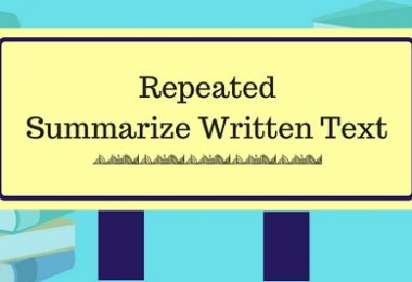 Repeated Summarize Written Text-1